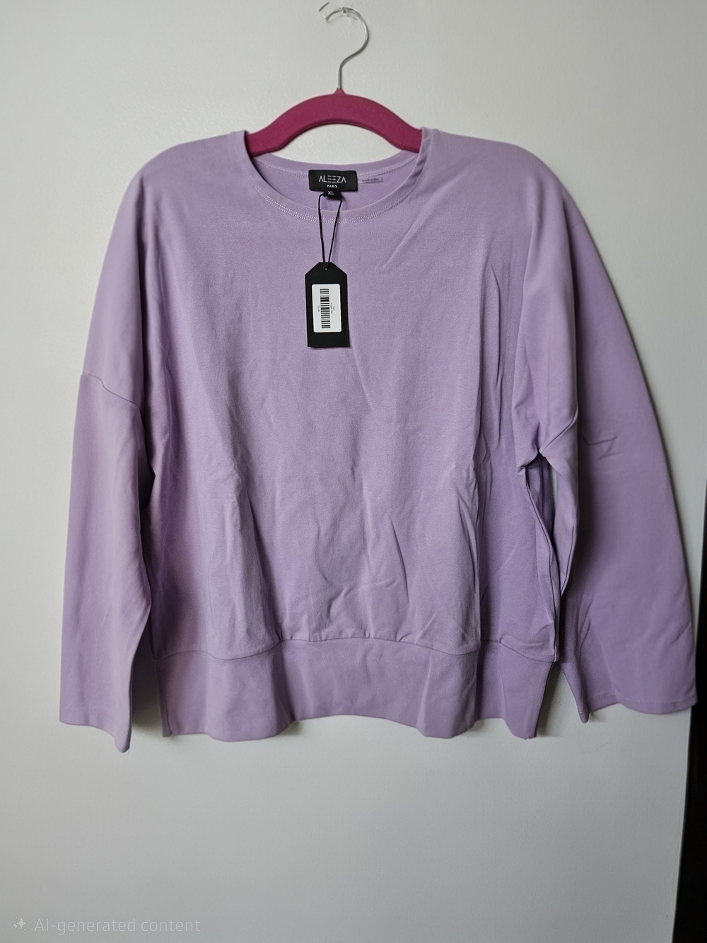 Aleeza Paris Women's Lilac Crewneck Shirt NWT